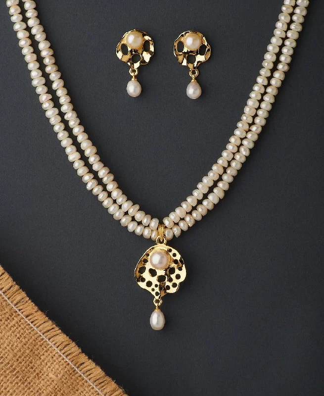 Women heart-shaped necklaces -Trendy Real Pearl Necklace Set