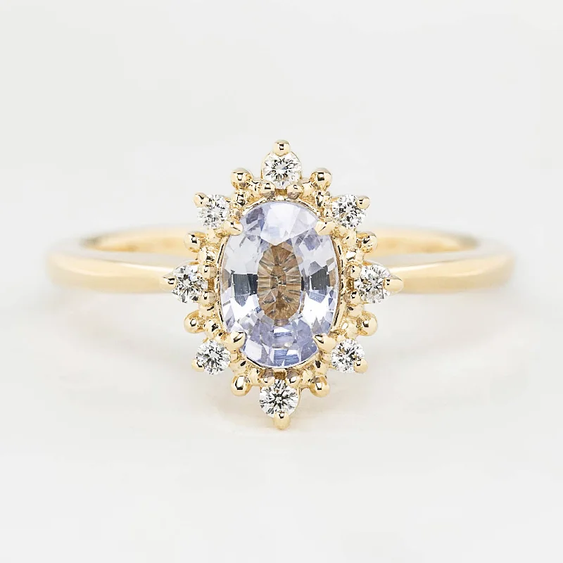 Women adjustable engagement rings -Victoria Ring 0.91ct Light Blue Ceylon Sapphire (One of a kind)