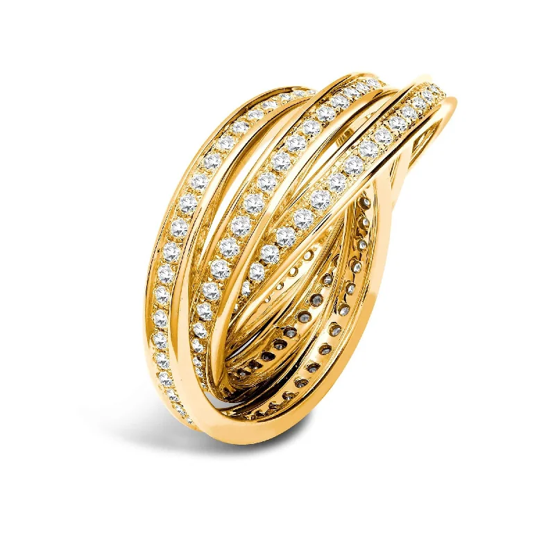 Women classic bangle engagement rings -18ct Yellow 1.40ct Diamond Full Set 3mm RWR