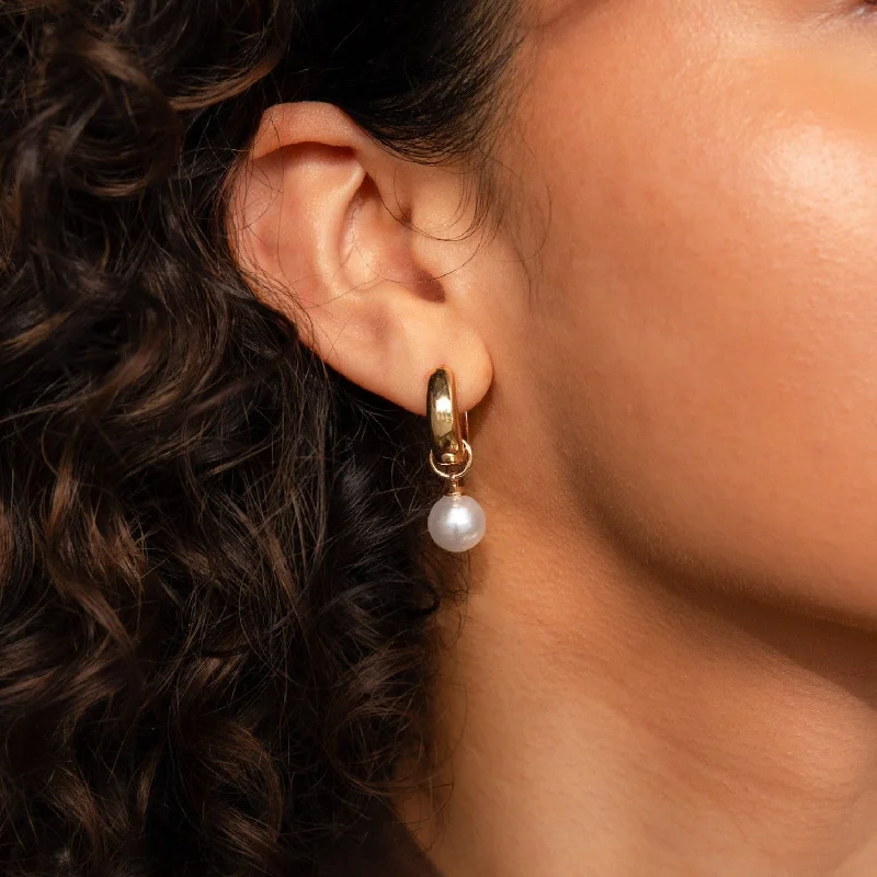 Women chic earrings -Bold Pearl Drop Earrings