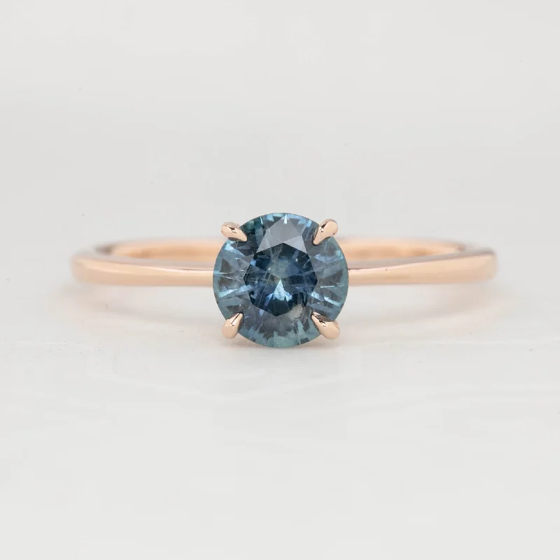 Diamond engagement rings for women -Nina Ring - 0.91ct Teal Blue Montana Sapphire, 14k Rose Gold (One of a kind)