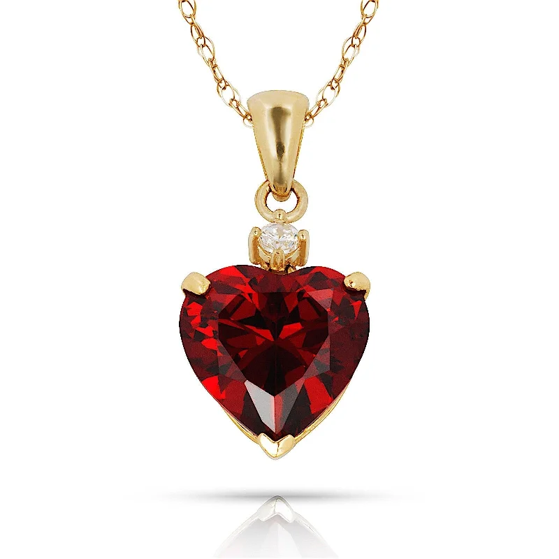 Women long necklaces -Curata 14k Yellow Gold 18" Birthstone Heart-Shaped Cubic Zirconia Pendant Necklace