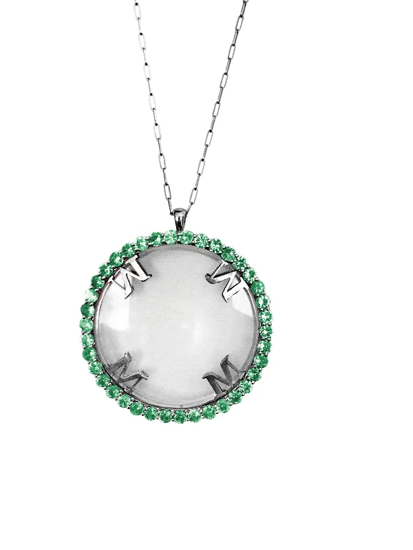 Affordable necklaces for women -Magnifique Necklace Silver with Emerald