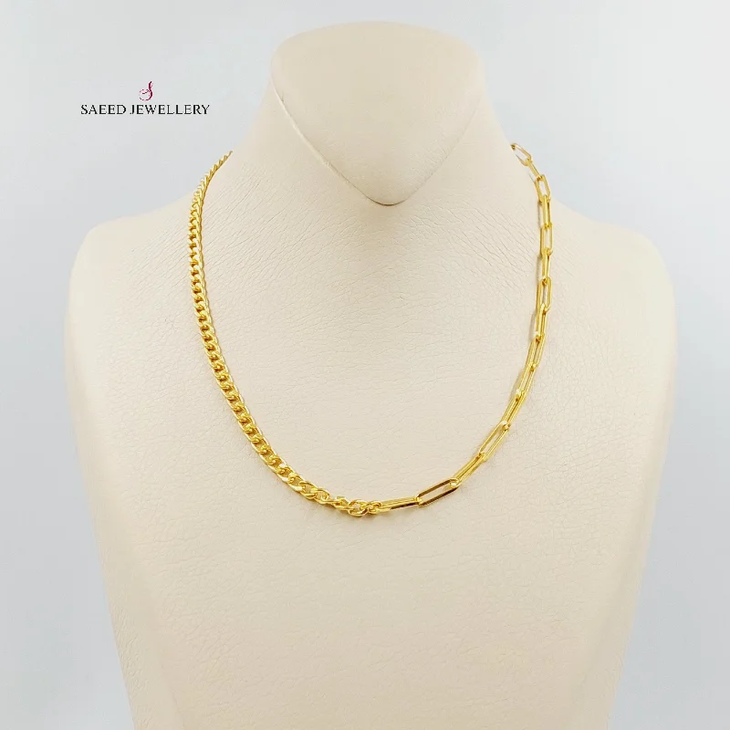 Women monogram necklaces -Paperclip Cuban Links Necklace