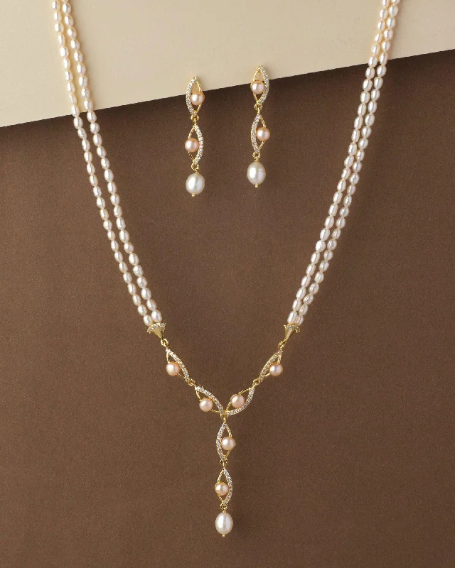 Women heart-shaped necklaces -Trendy Pearl Necklace Set