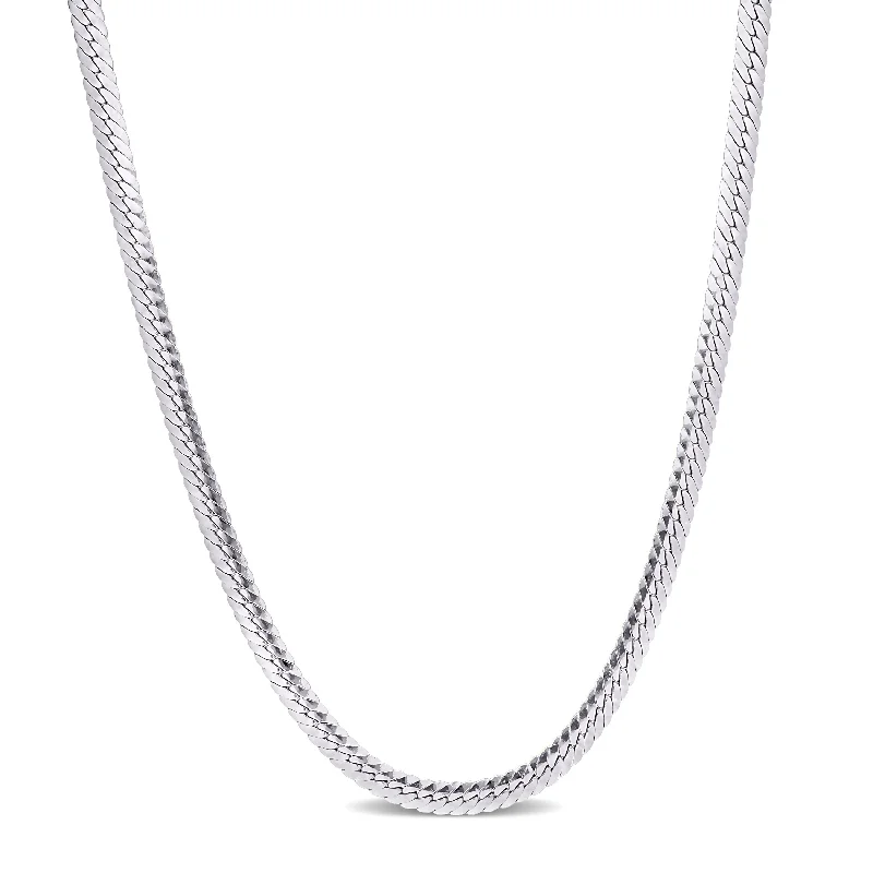 Women designer pendant necklaces -Miadora Sterling Silver Herringbone Chain Necklace