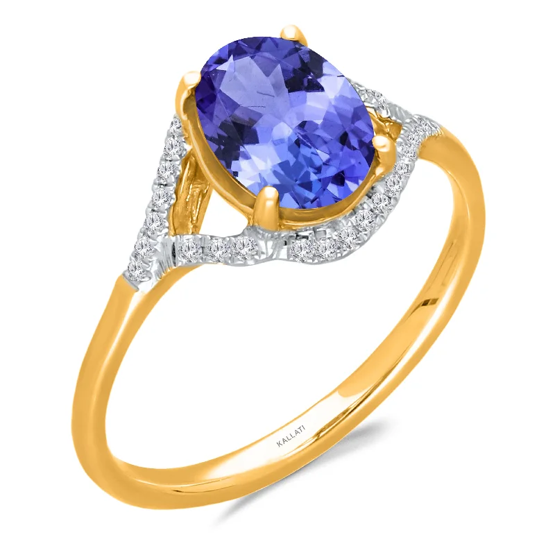 Women multi-strand engagement rings -Kallati Tanzanite Diamond Ring