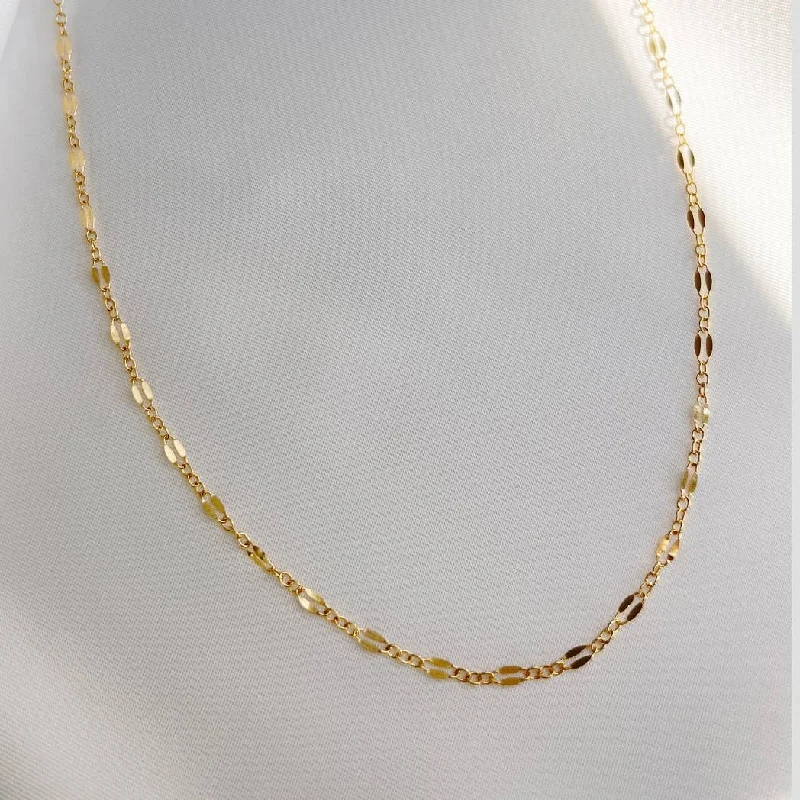 Women double-strand necklaces -Kamryn Dapped Sequin Layering Chain Necklace Gold Filled