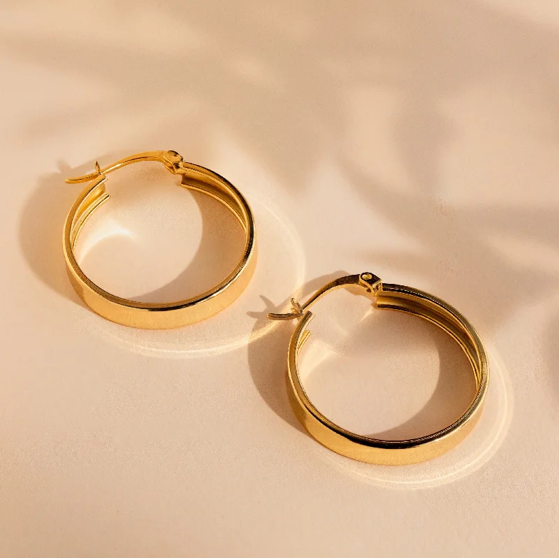 Women oval earrings -Thick Hoops