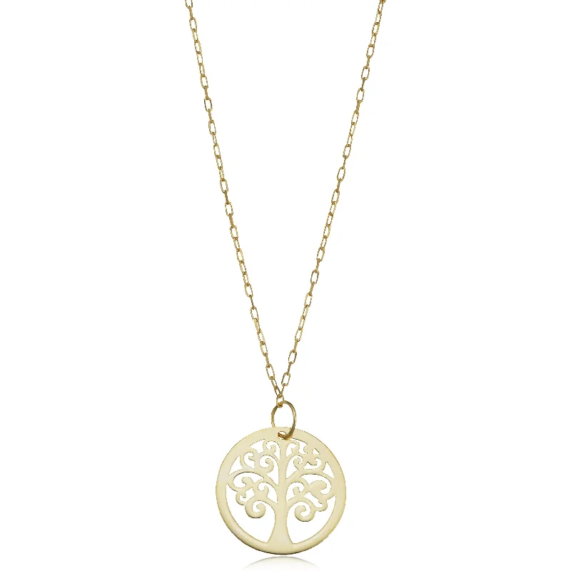 Women diamond-encrusted necklaces -Joelle Tree of Life Necklace 14K Yellow Gold 16"-17" Gifts for Her