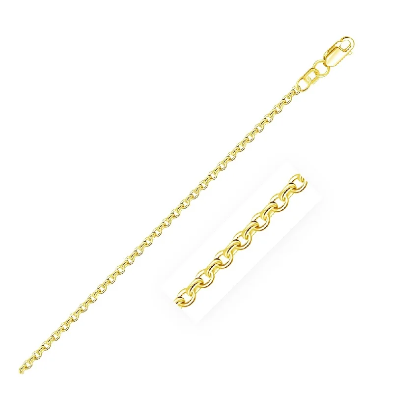 Women gemstone-studded bangles and bracelets -2.3mm 14k Yellow Gold Rolo Bracelet