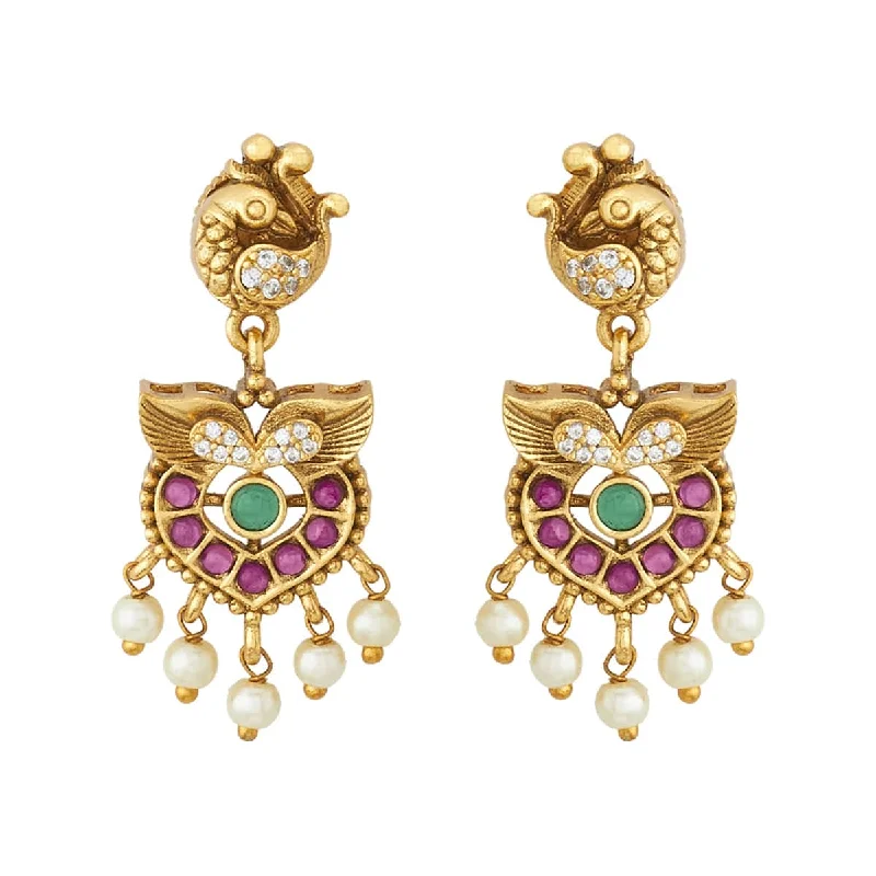 Women gemstone stud earrings -Antique Earring 167529