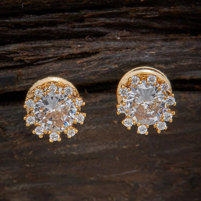 Women gold hoop earrings -Zircon Earring 132004