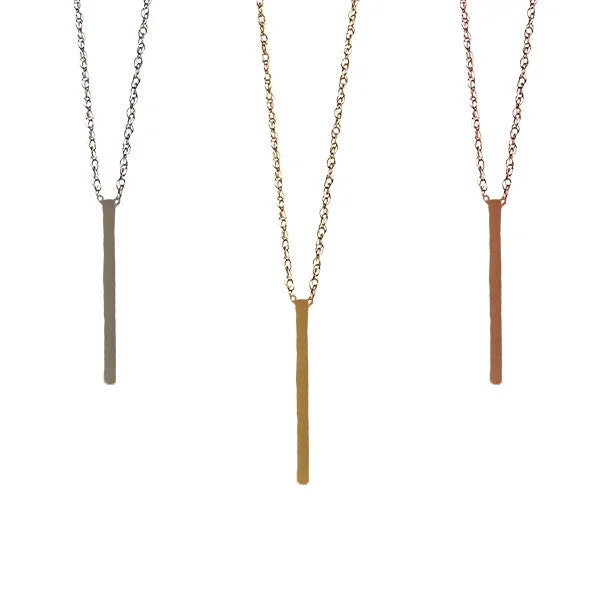 Women cubic zirconia necklaces -Vertical Bar Necklace