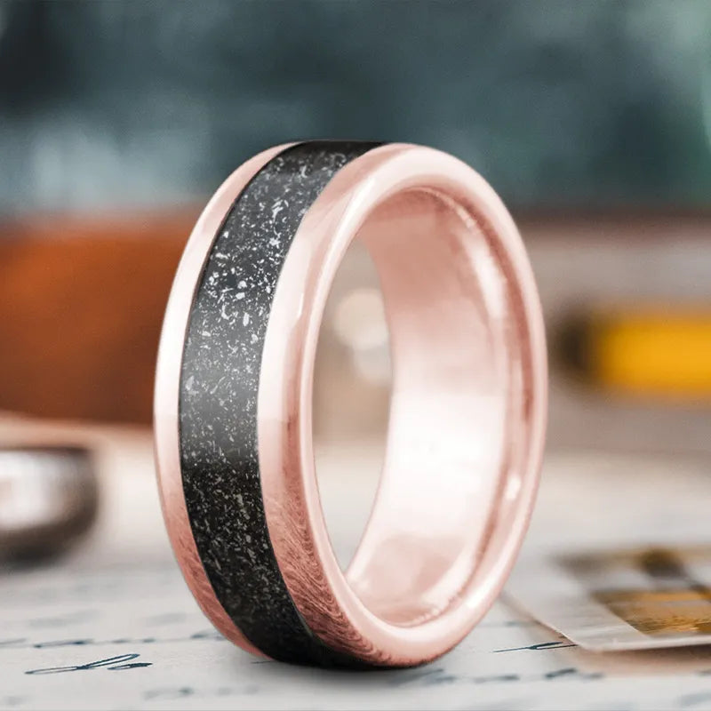 Women statement band rings -Custom Design - Single Inlay Ring 4i2hEibiBo9JgkRnnczwVvP9