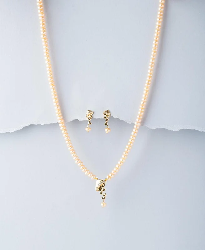 Women stylish pendant necklaces -Stunning Real Pearl Necklace Set