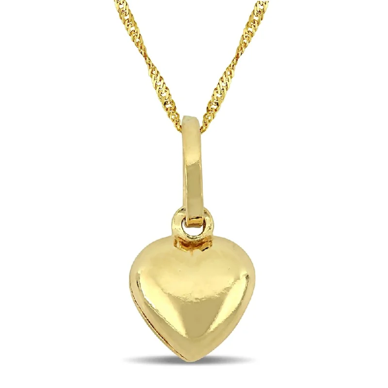 Women charm and gemstone necklaces -Miadora 18k Italian Yellow Gold Heart Charm Necklace (8 mm)