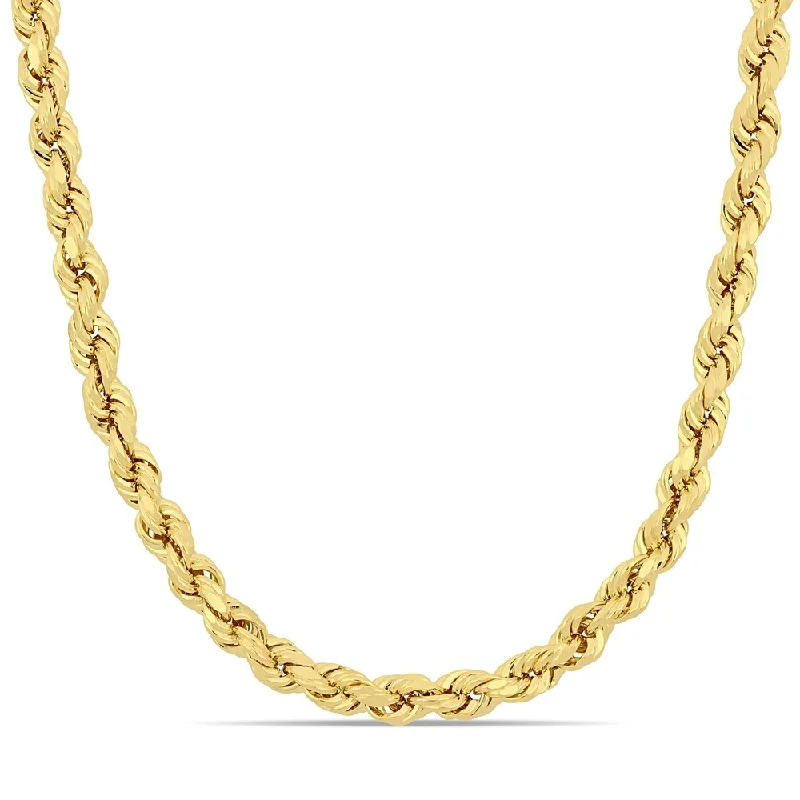 Women handcrafted necklaces -Miadora 10k Yellow Gold 18 Inch Rope Chain Necklace