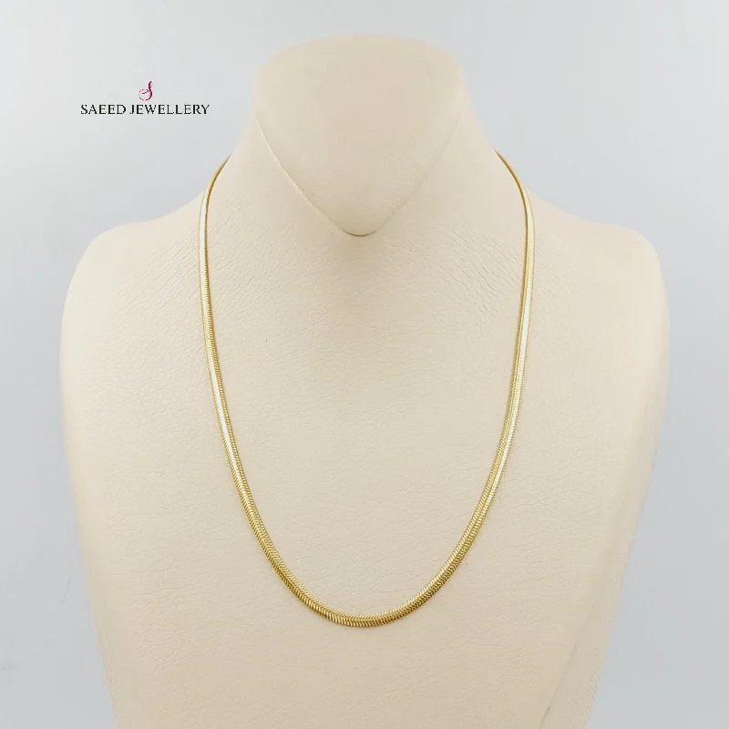 Women pearl necklaces -(3mm) Flat Snake Necklace Chain