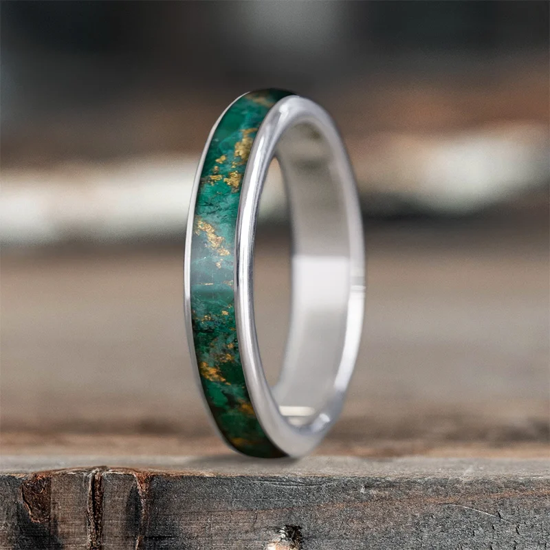 Women statement band rings -Custom Design - Ladies Single Inlay Ring tzAvIxq8xvJXsVZAvo28yqwX