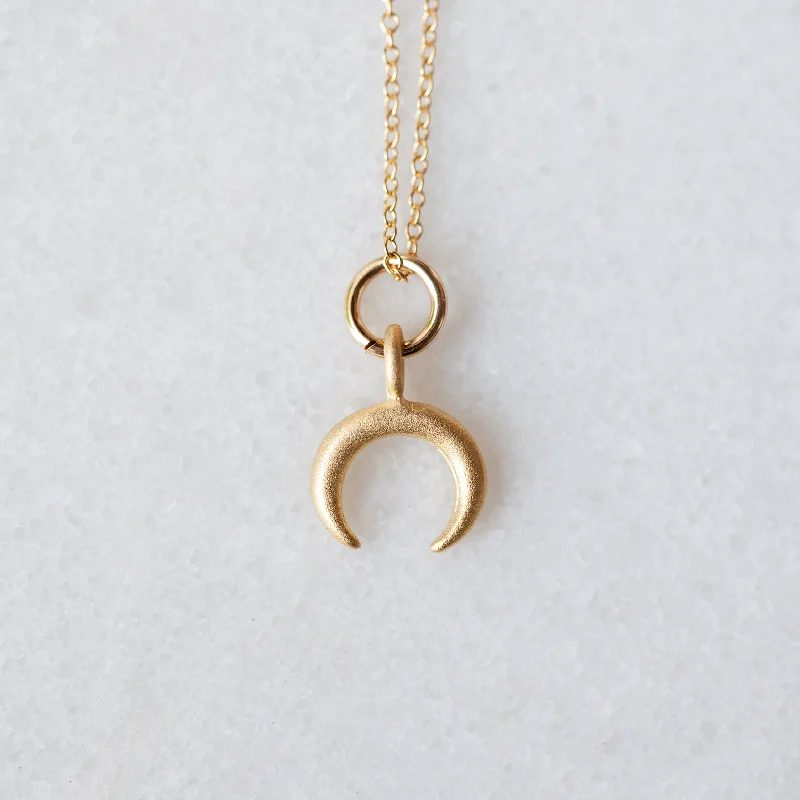 Women everyday gold necklaces -Golden Horn Necklace