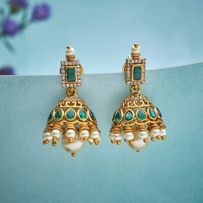 Women emerald earrings -Antique Earring 149349