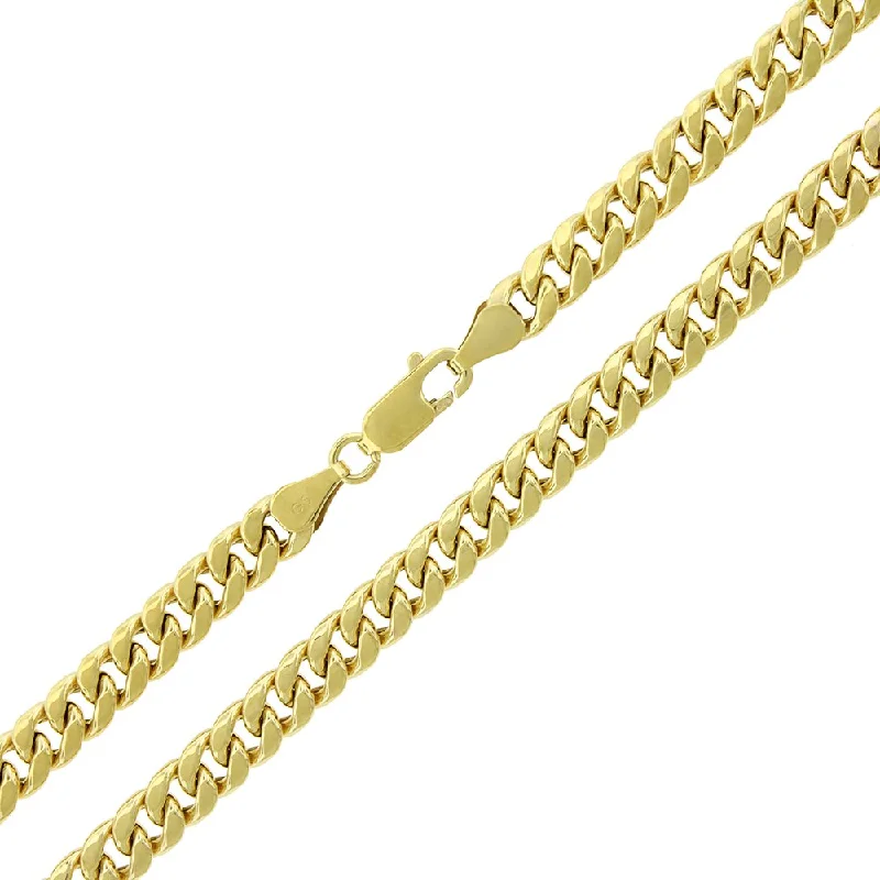 Women chic charm necklaces -10k Yellow Gold 5.5mm Hollow Miami Cuban Curb Link Thick Necklace Chain