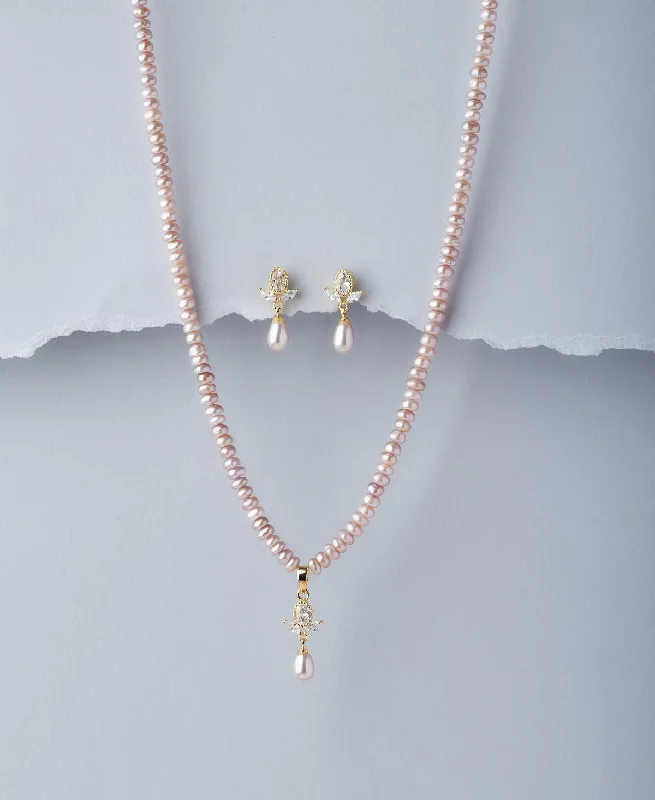 Women double-strand necklaces -Trendy Real Pearl Necklace Set