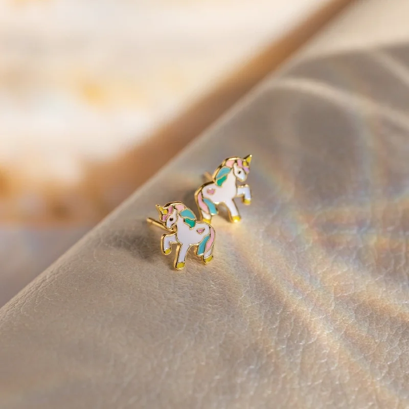 Women colorful earrings -Unicorn Studs