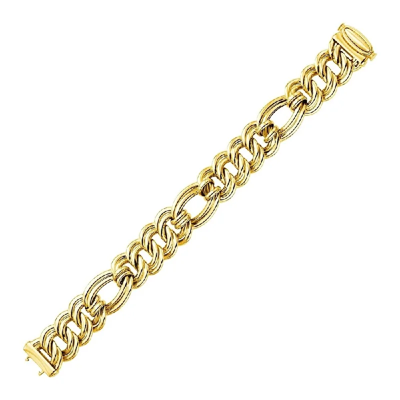 Diamond bangles and bracelets for women -14k Yellow Gold 7 1/2 inch Twisted Oval Link Bracelet