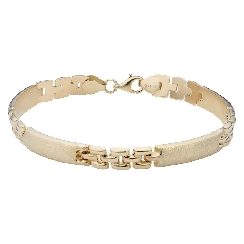 Women floral bangles and bracelets -Fremada 14k Yellow Gold Satin Bar Bracelet (8 inches)