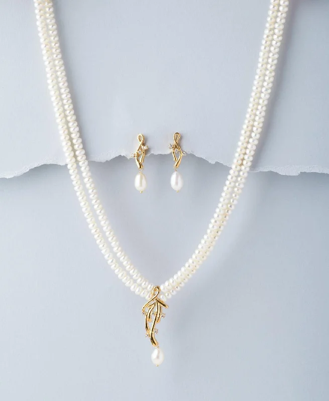 Affordable necklaces for women -Trendy Real Pearl Necklace Set