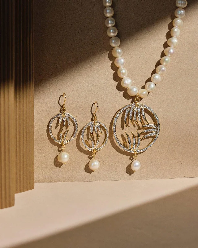 Women infinity symbol necklaces -The Maniranjani Delightening Pearl Necklace Set