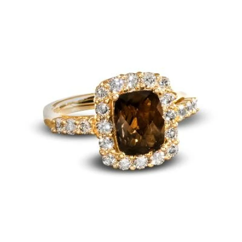 Women oversized engagement rings -Le Vian Chocolate Quartz® Diamond Ring