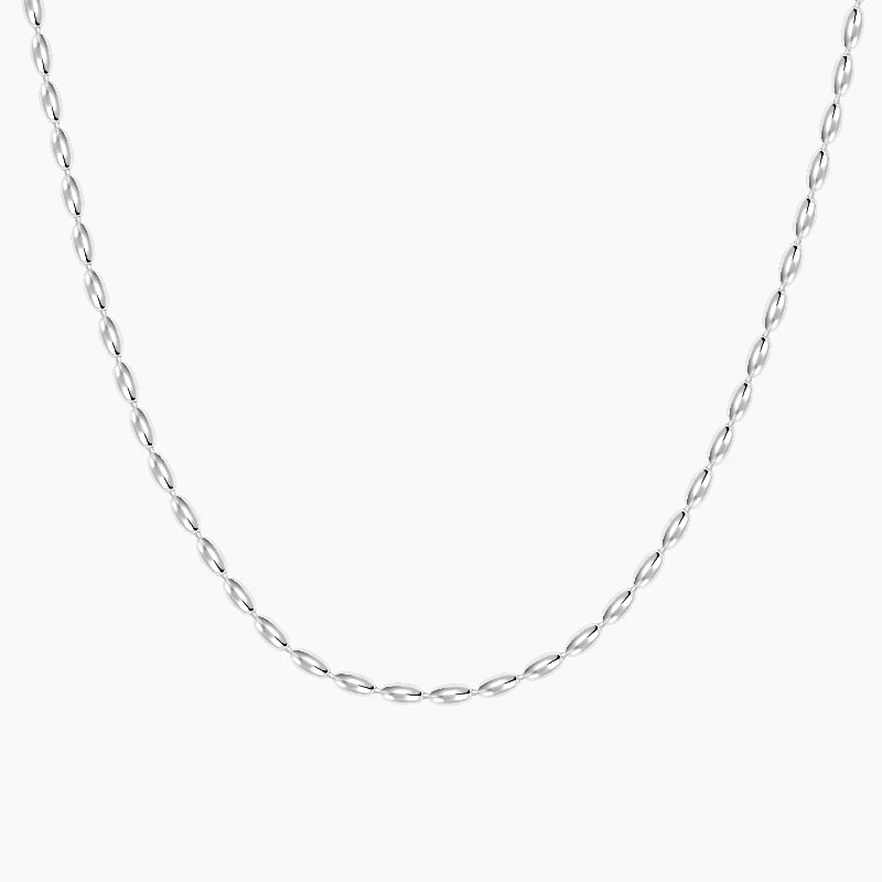 Women twist necklaces -Sterling Silver Teardrop Beaded Necklace