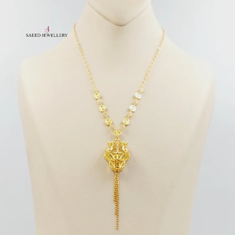 Women designer pendant necklaces -Zircon Studded Tiger Necklace