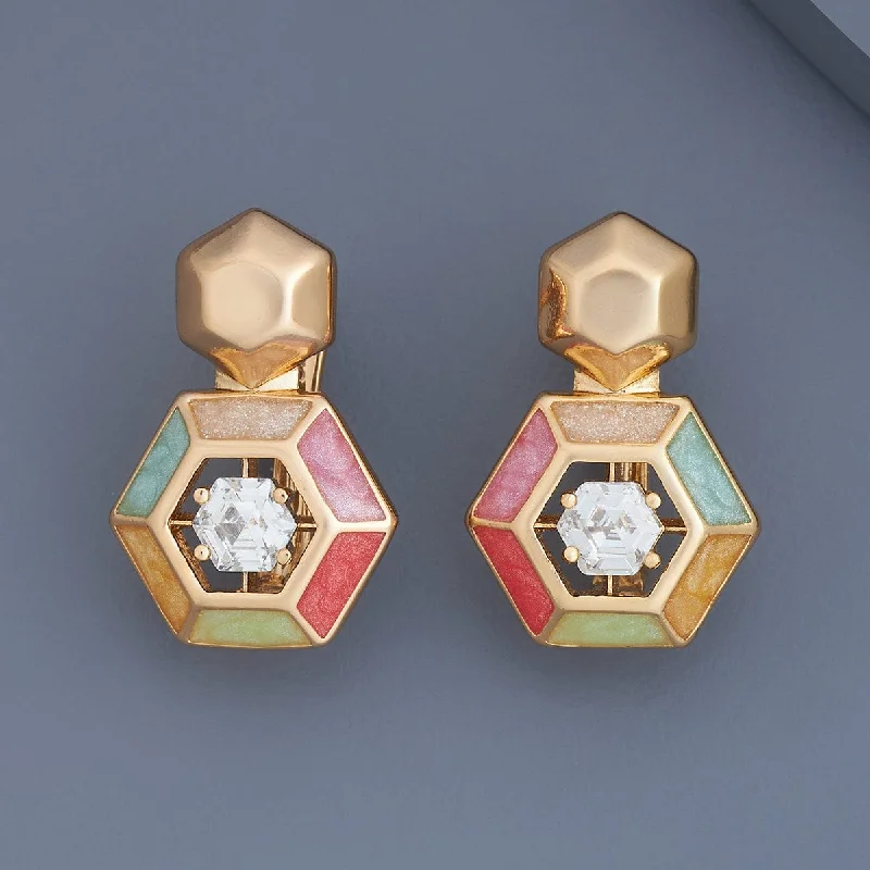 Women mixed metal earrings -Trendy Earring 179648