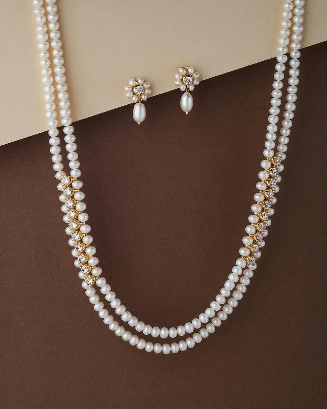 Women chain necklaces -Trendy Pearl Necklace Set