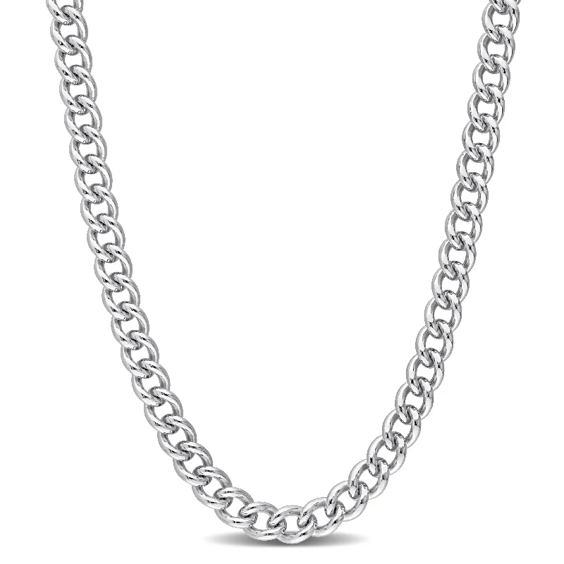 Women twisted chain necklaces -Miadora Sterling Silver Curb Link Necklace