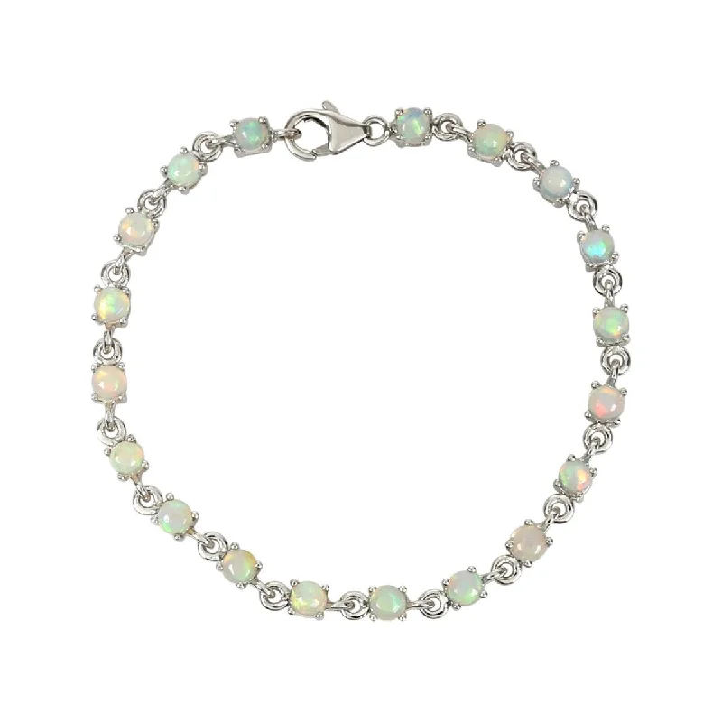 Women gemstone-studded bangles and bracelets -925 Sterling Silver Ethiopian Opal Bracelet