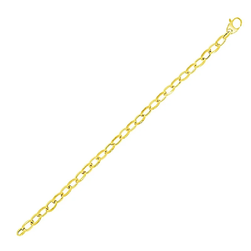 Women handcrafted bangles and bracelets -14k Yellow Gold Cable Chain Style Bracelet