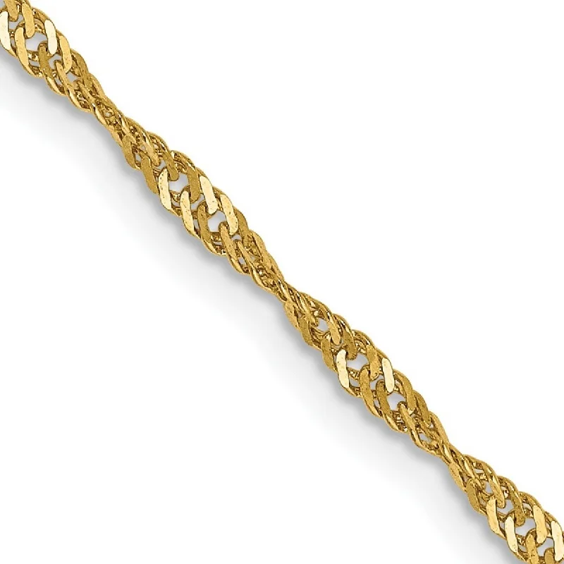 Women gold bangles and bracelets -Curata 14k Yellow Gold Solid Polished 1.70mm Singapore Chain Bracelet Lobster Claw