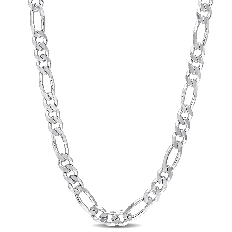 Women twisted chain necklaces -Miadora Sterling Silver Figaro Necklace