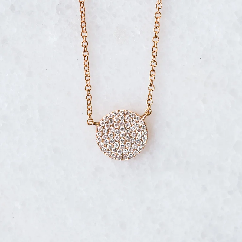 Affordable necklaces for women -Mini Diamond Disc Necklace | 14-Karat