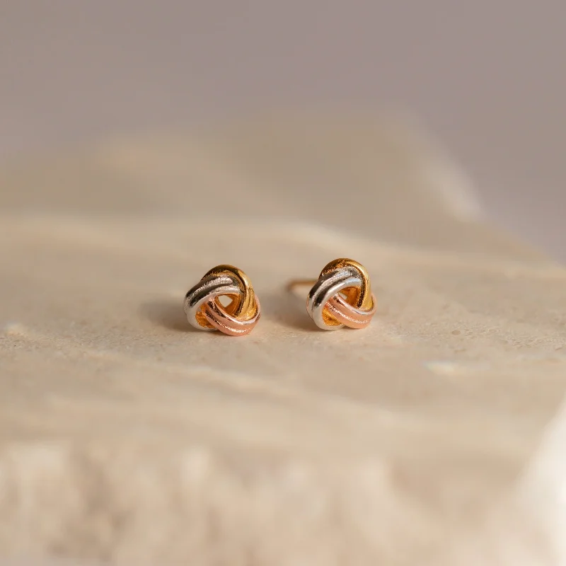 Women birthstone earrings -Trinity Knot Studs