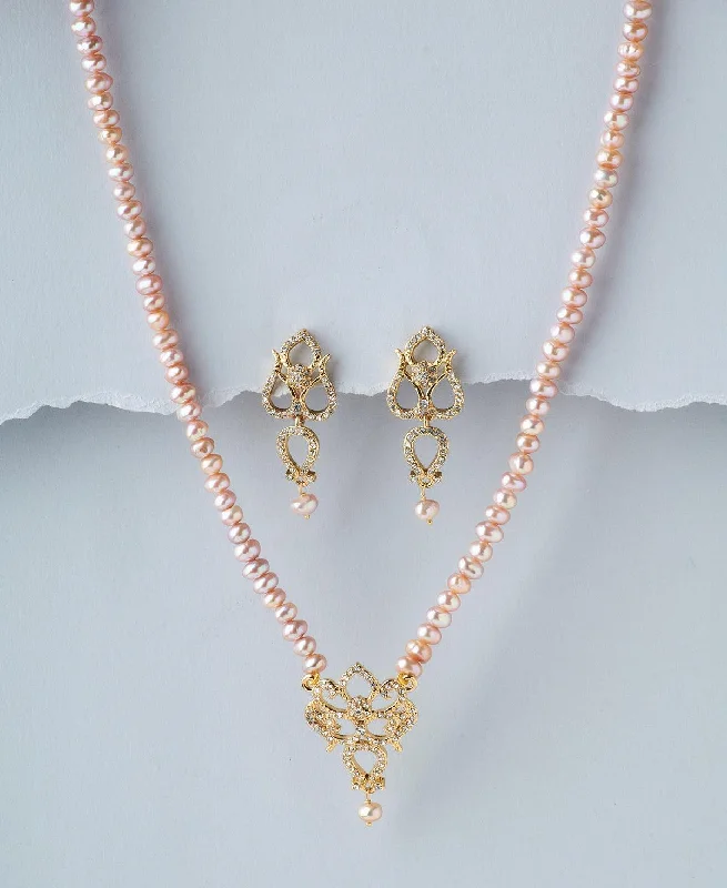 Women trendy necklaces -Trendy Real Pearl Necklace Set