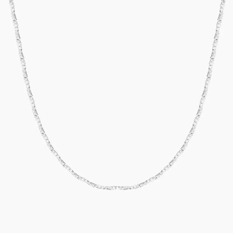 Women luxury pearl necklaces -Irregular Silver Nugget Necklace