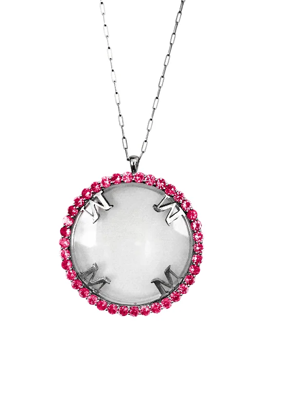 Silver necklaces for women -Magnifique Necklace Silver with Ruby