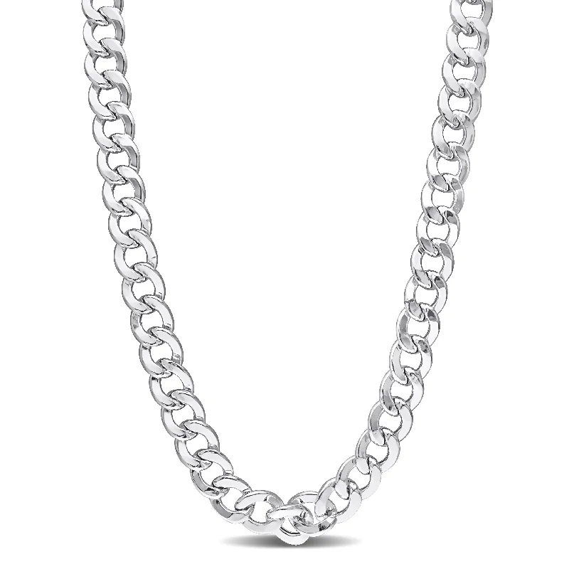 Women twist necklaces -Miadora Sterling Silver Curb Link Necklace