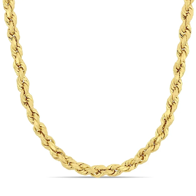 Women elegant necklaces -Miadora 14k Yellow Gold 18 Inch Rope Chain Necklace